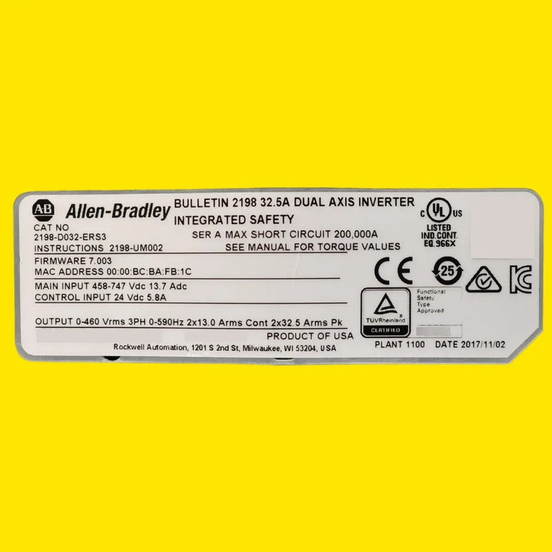 Allen-bradley 2198-d032-ers3 Kinetix 5700 Servo Drive