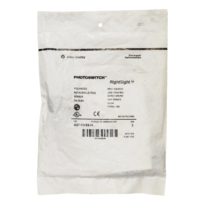 Sensor Fotoeléctrico Allen Bradley 42ef-p2kbb-f4 Industrial