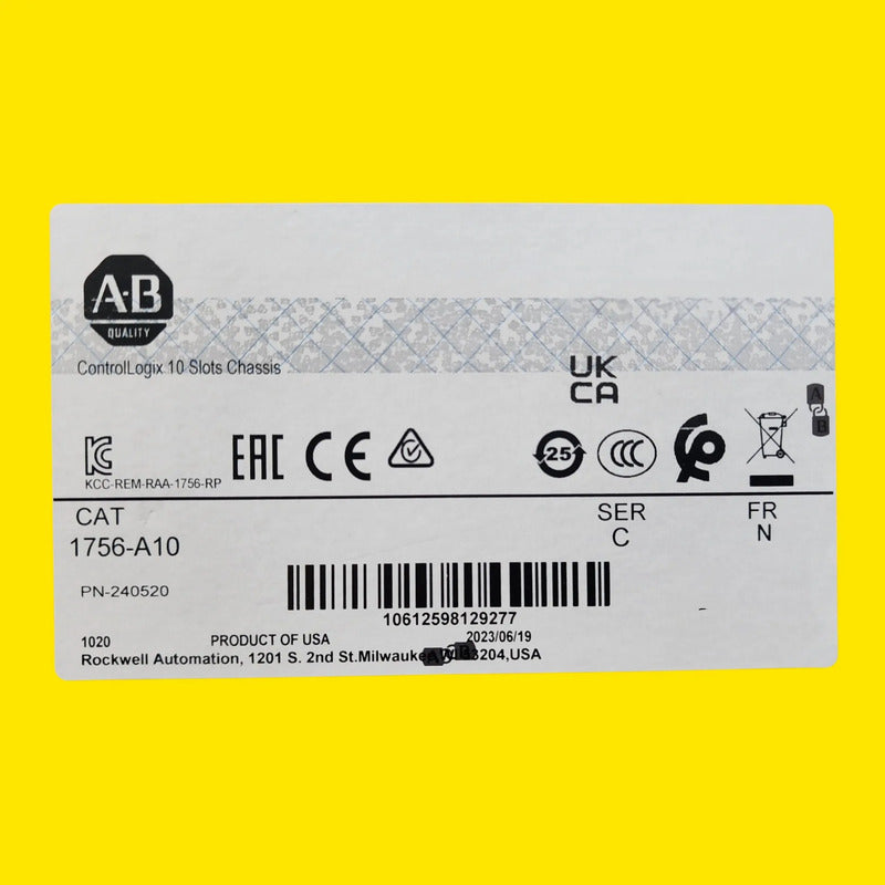 Allen-bradley Control Logix 1756-a10 Chassis