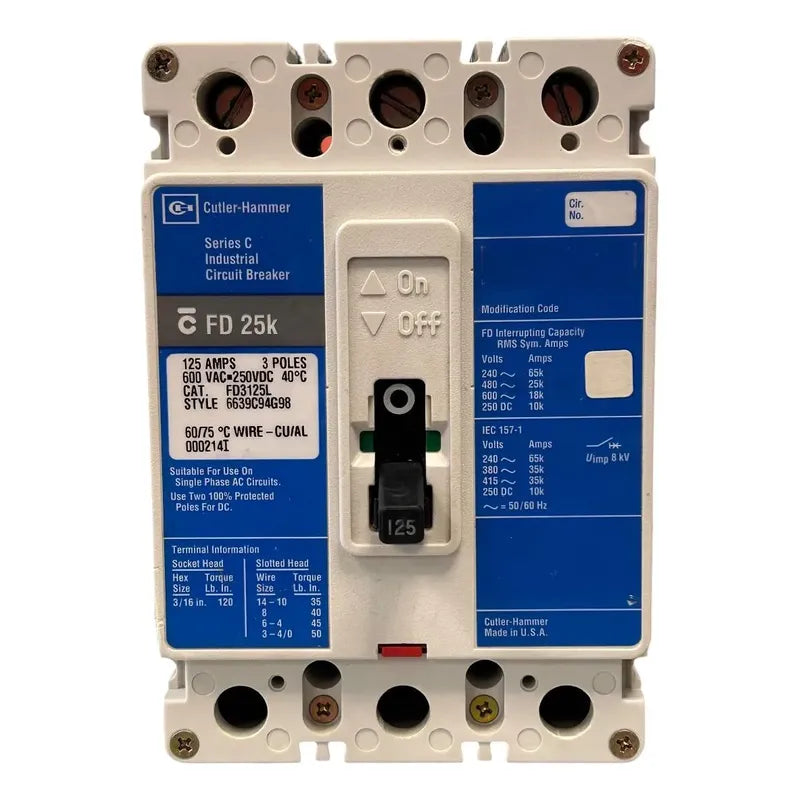 Cutler-hammer Fd3125l Interruptor Termomagnético Mccb