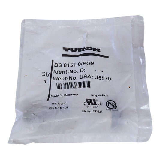 Turck Bs 8151-0/pg9 Conector Para Sensor