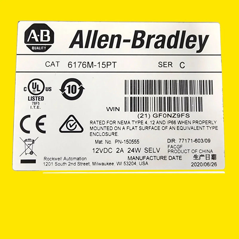 Allen Bradley 6176m-15pt Monitor Táctil 15 Pulgadas Agua