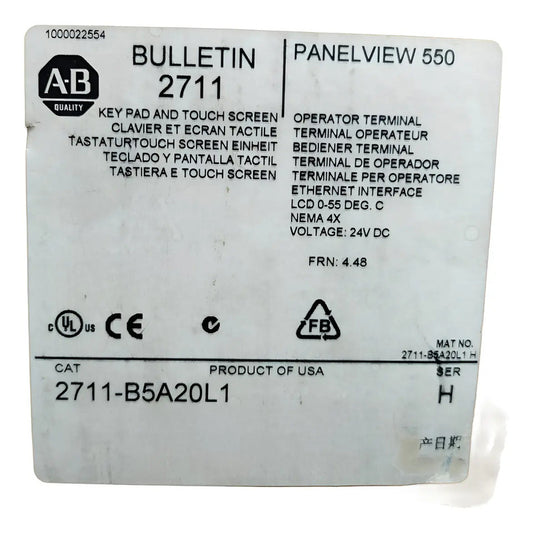 Allen-bradley 2711-b5a20l1 Pantalla Tactil