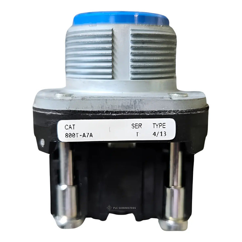 Pulsador, Al Ras Cabeza, Azul Allen-bradley  800t-a7a Azul