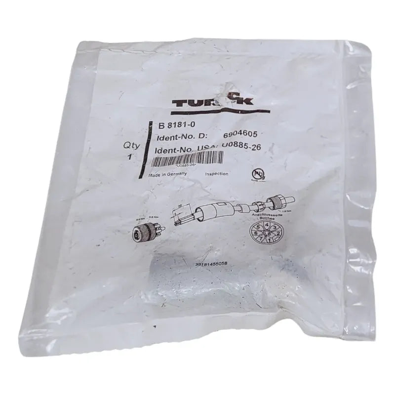 Turck B 8181-0 U0885-26  Conector M12 Hembra 8 Polos Pg9