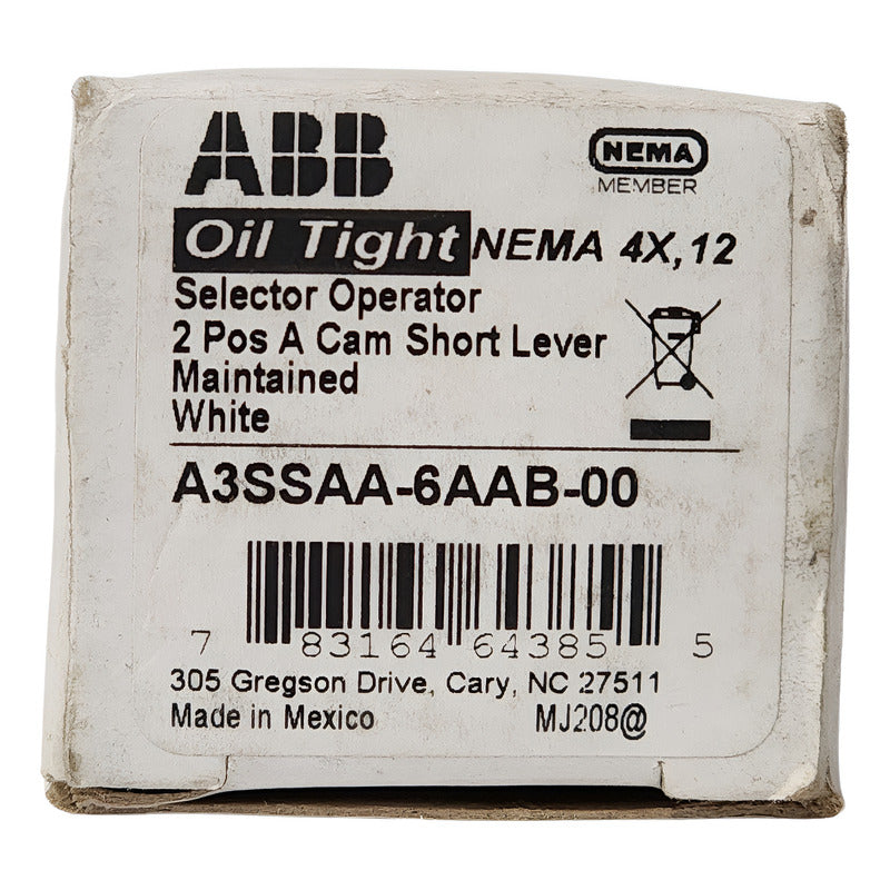 Selector Abb A3ssaa-6aab-00 2 Posiciones 30mm Industrial Negro