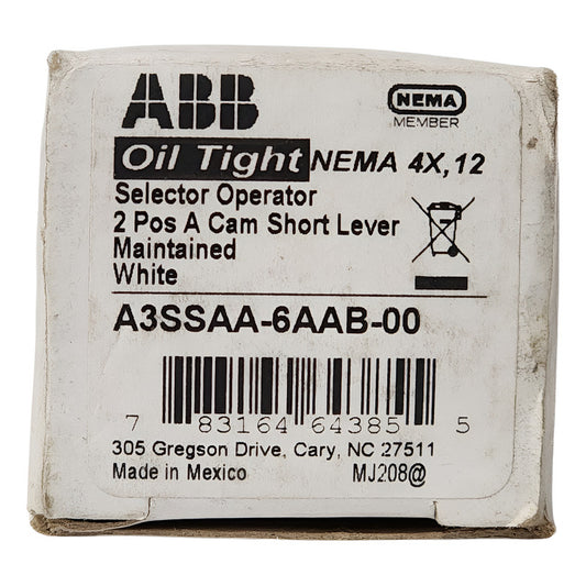 Selector Abb A3ssaa-6aab-00 2 Posiciones 30mm Industrial Negro