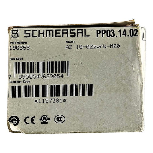 Schmersal  Az 16-02zvrk-m20 Safty Interlock