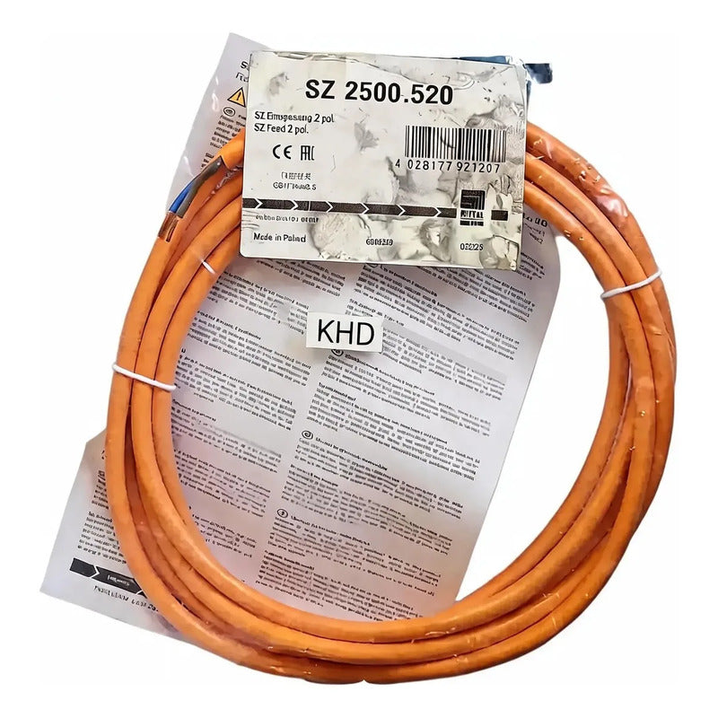 Rittal Sz 2500.520 Cable Alimentacion Luminaria Led 2pol 3m Naranja