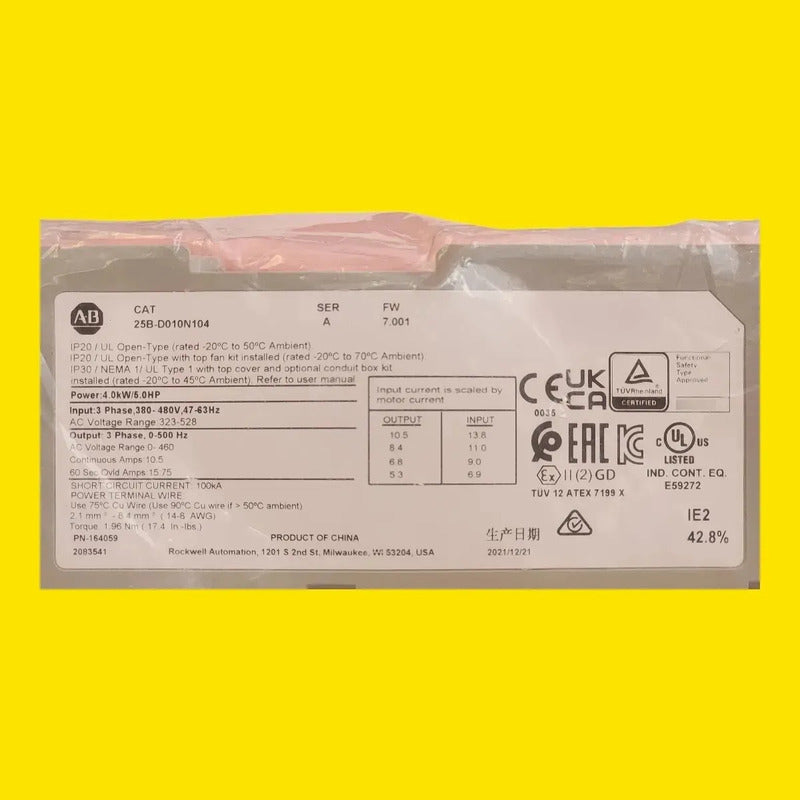 Variador Allen Bradley Powerflex 525 25b-d010n104 5hp