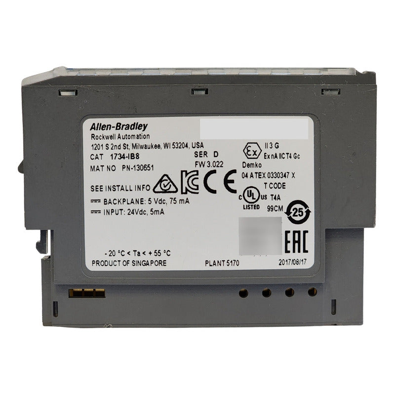 Allen Bradley 1734-ib8 Módulo Punto I/o 8 Entradas Fw 3.022