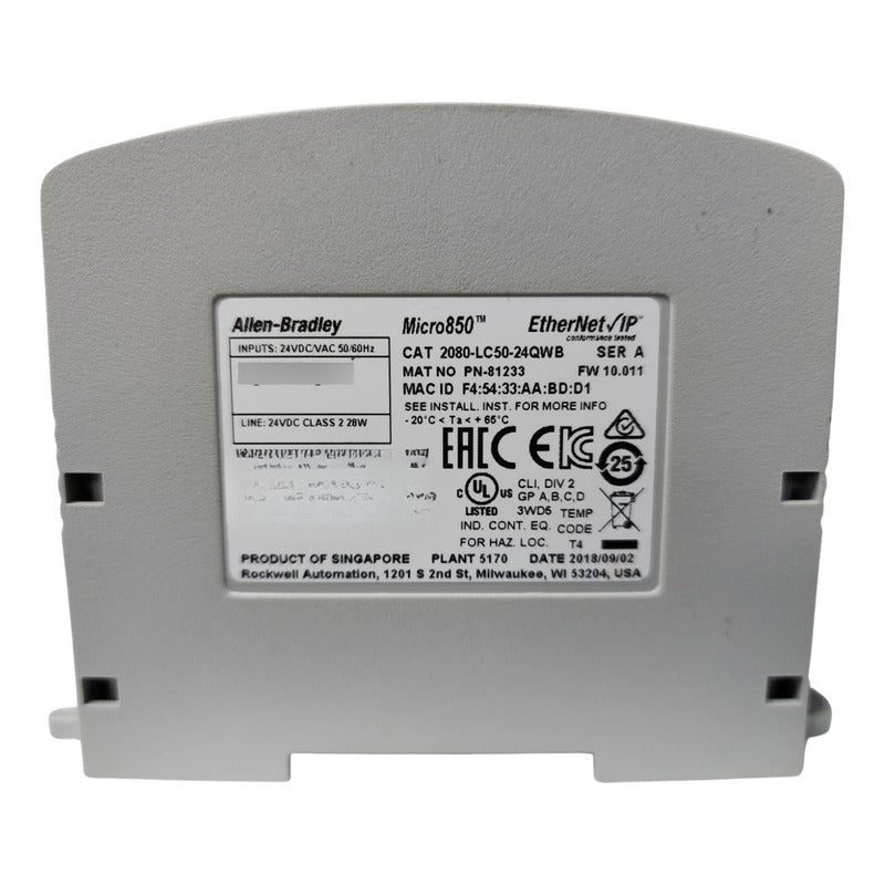 Allen-bradley 2080-lc50-24qw8 Controlador Logico Progamable