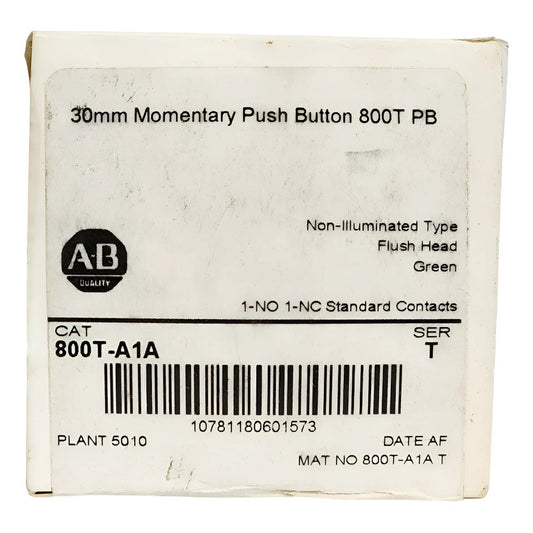 Allen-bradley 800t-a1a Pulsador Verde Industrial 30mm Verde