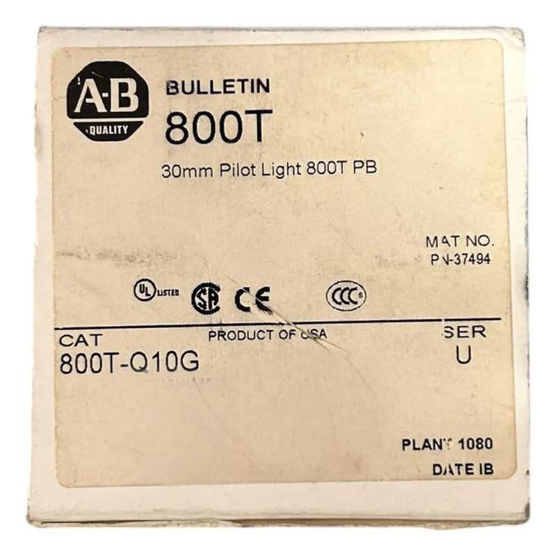 Allen-bradley 800t-q10g Lámpara Piloto Verde 120v
