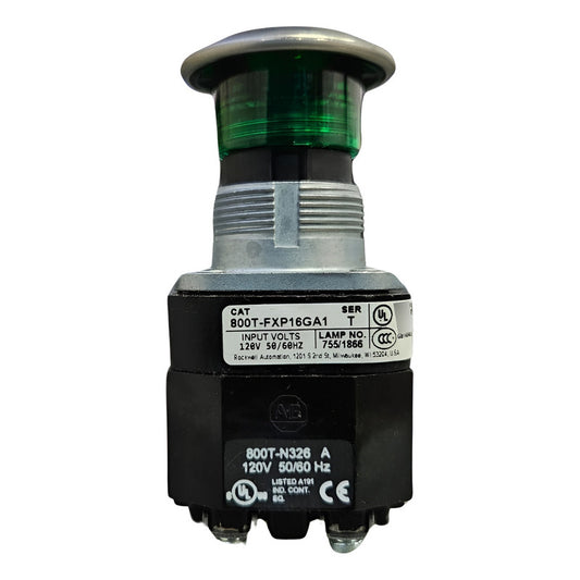 Allen-bradley 800t-fxp16ga1 Push Button Mushroom Head Verde