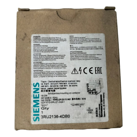 Siemens 3ru2136-4db0 Relevador Bimetalico 18-25 Amperes S2