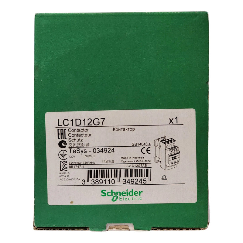 Schneider Lc1d12g7 Contactor Tesys D 12a 120v Ca 3p