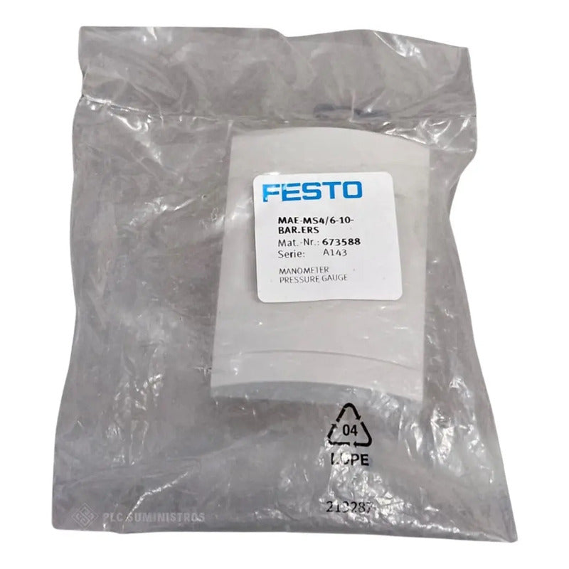 Festo Manometer Pressure Gauge  Mae-ms4/6-10-bar.ers 673588