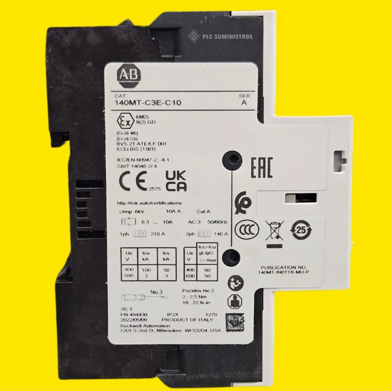 Allen-bradley 140mt-c3e-c10 Guardamotor 6.3-10a Serie 140mt
