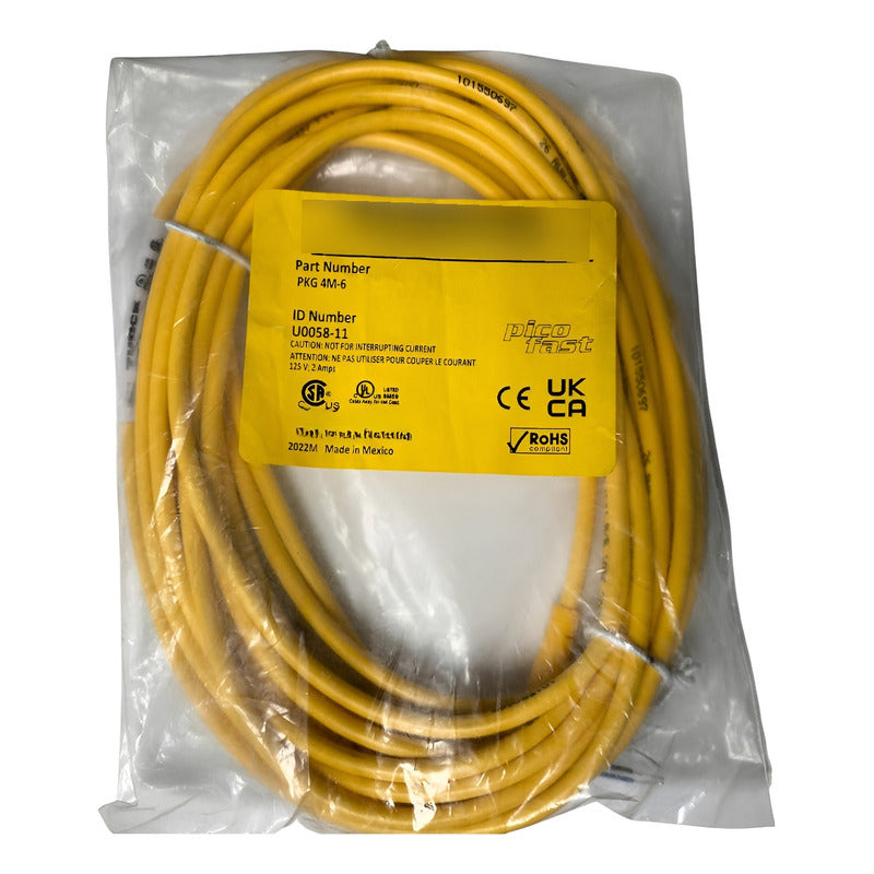 Turck Pkg 4m-6 Cable Sensor Actuador M12 6 Polos Ref U0058-1