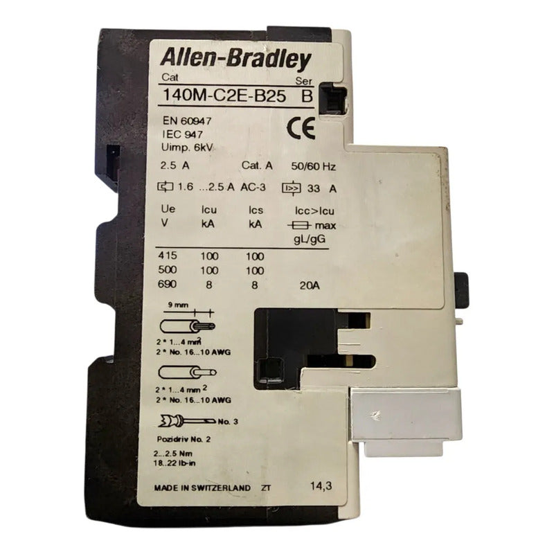 Allen-bradley 140m-c2e-b25+140m-c-afa11 Interruptor Termomac
