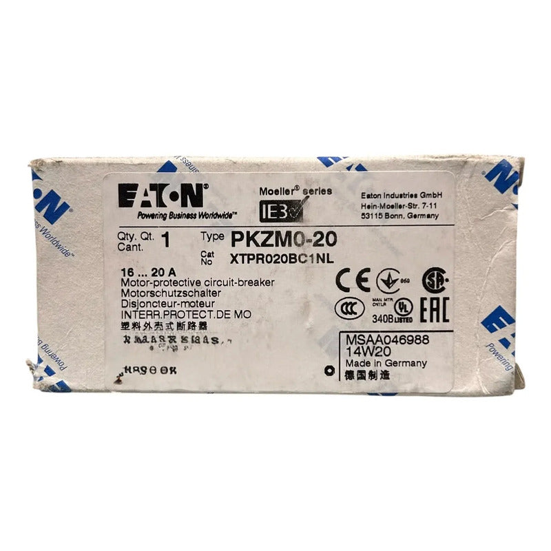 Eaton Pkzm0-20 Guardamotor Manual 20a Trifásico 50/60hz