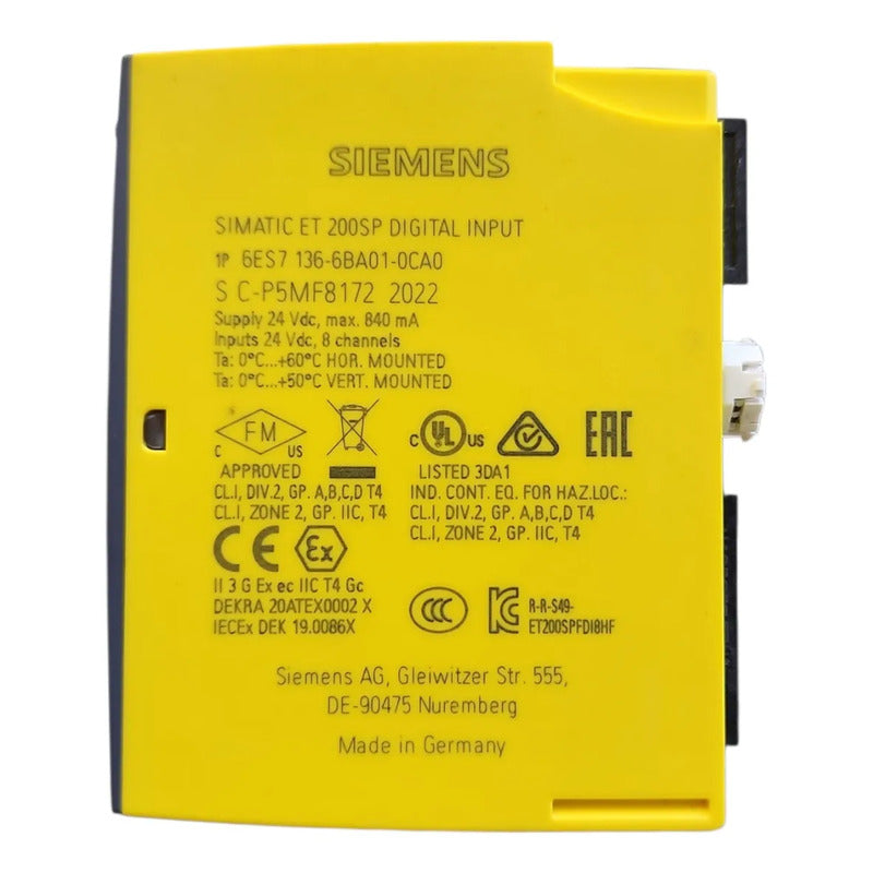 Siemens 6es7136-6ba01-0ca0 Módulo Entradas Seguras Et 200sp