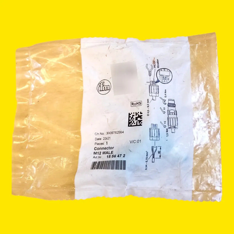 Ifm E11144 M12 Connector Male 15 56 47 2