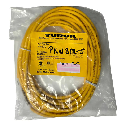 Turck Pkw 3m-5 U0071-4 Cable Sensor M12 Hembra 3 Polos 3 M Amarillo