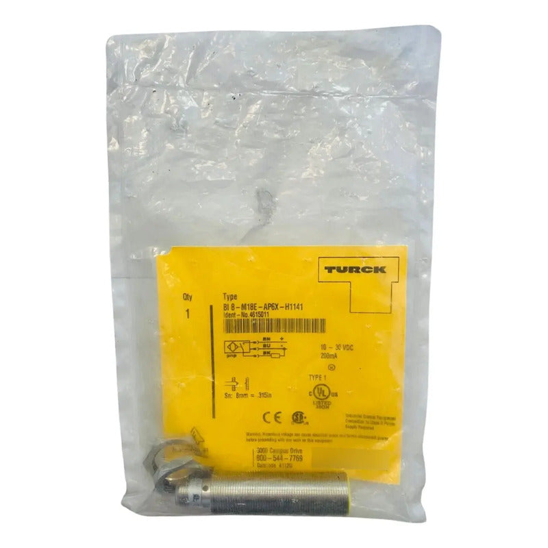 Sensor Inductivo Turck Bi8-m18e-ap6x-h1141 4615011  Pnp Ip67