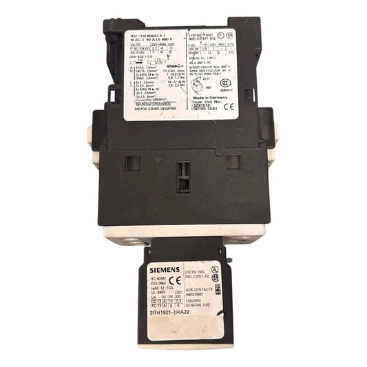 Siemens 3rt1023-1bb42 Contactor Con Bloque Auxiliar 2na+2nc