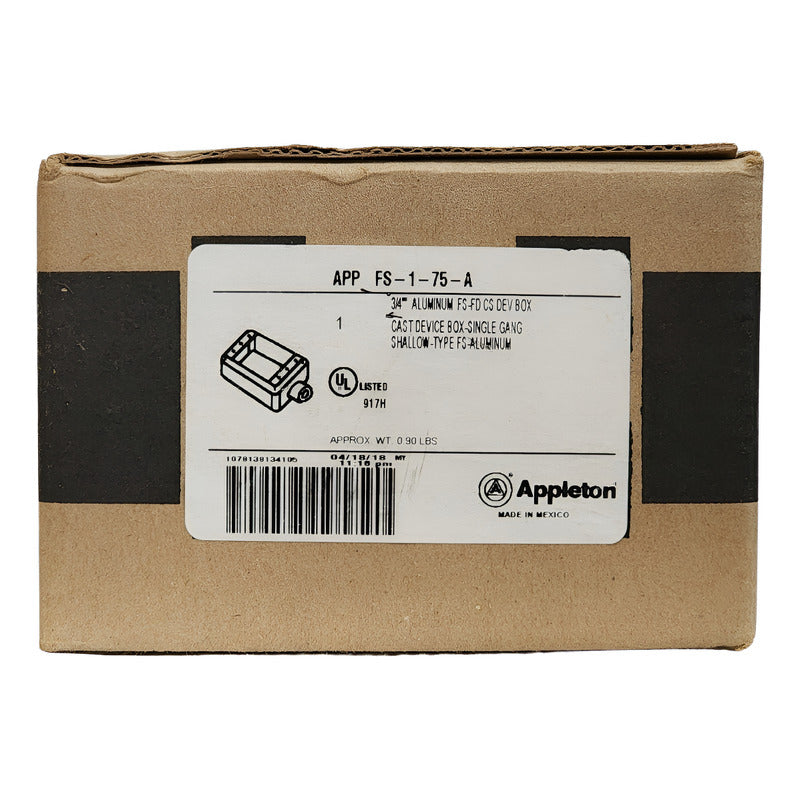 Appleton Fs-1-75-a Caja Metálica 1 Gang Emerson Industrial