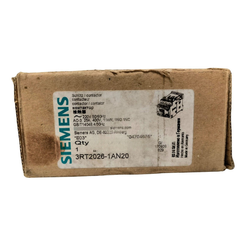 Siemens 3rt2026-1an20 Contactor 3-pole