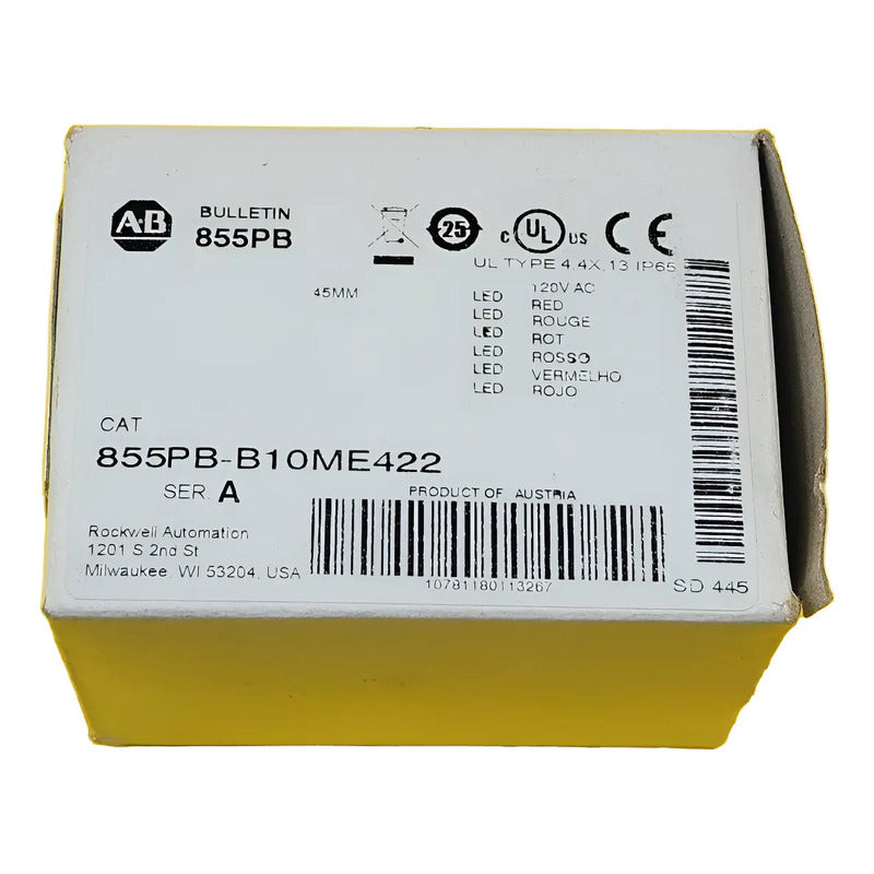 Allen Bradley 855pb-b10me422 Led Rojo Nuevo - Allen Bradley