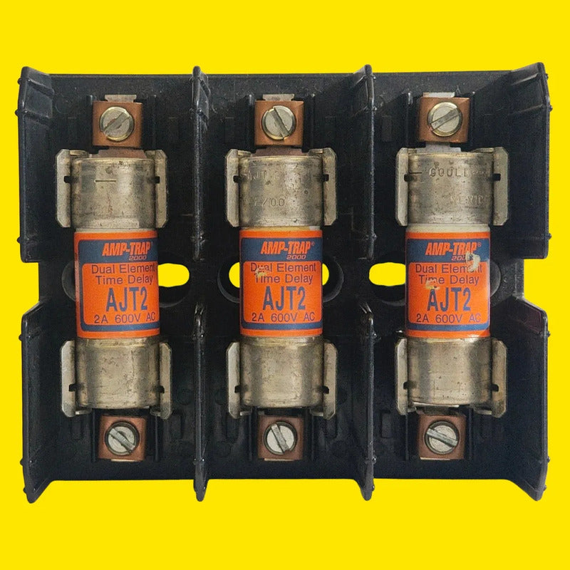 Portafusible J60030-3cor Clase J 600v + 3 Fusibles Ajt2 2a