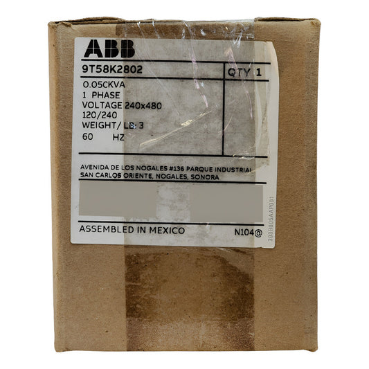 Abb 9t58k2802 Transformador Ip 0,05 Kva 240x480-120/240 Negro