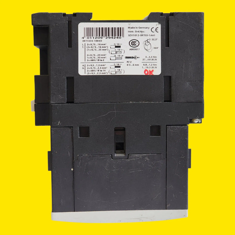 Siemens 3rt1034-1bb40 Contactor 32a 24vdc 3 Polos 15kw