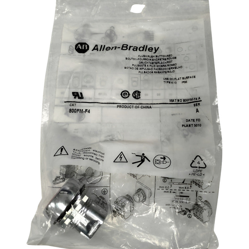 Allen-bradley 800fm-f4 Boton Pulsador De 22mm Blanco