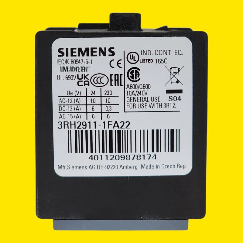Bloque Auxiliar Siemens 3rh2911-1fa22 2na 2nc