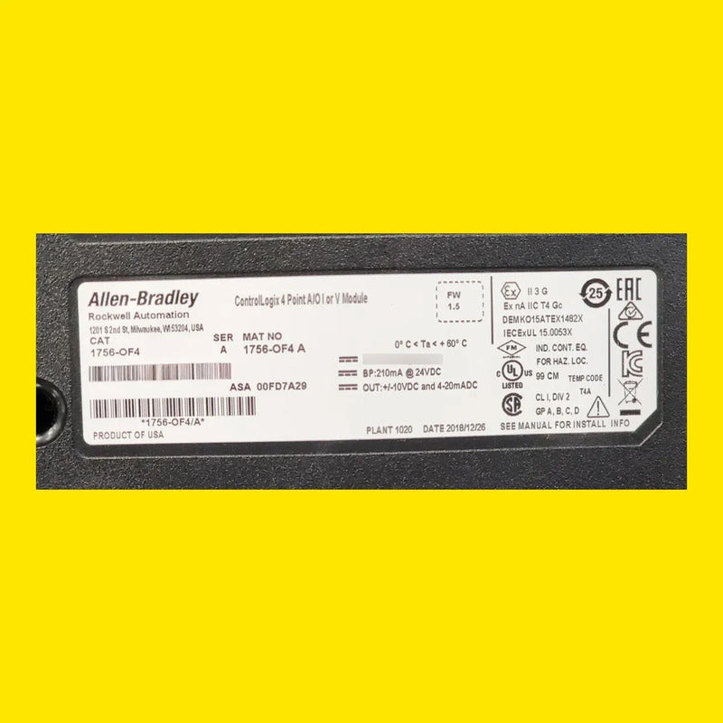 Allen-bradley 1756-of4 Modulo 4 Salidas Analogicas Dc