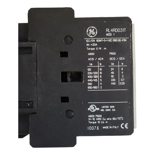 General Electric Rl4rd031t Contactor Industrial Eléctrico
