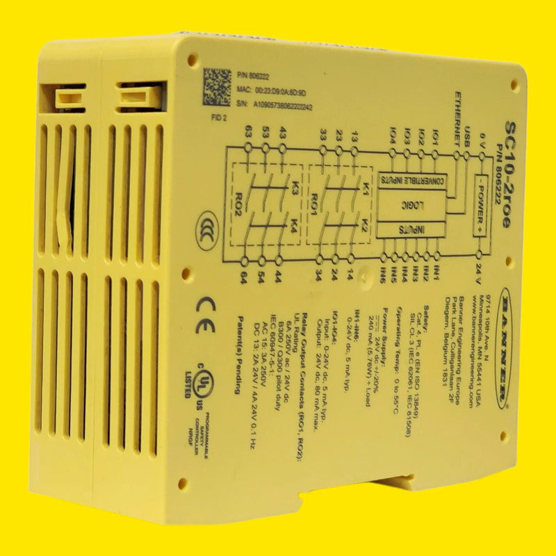 Banner Sc10-2roe 806222 Controlador De Seguridad 10 Entr 24v