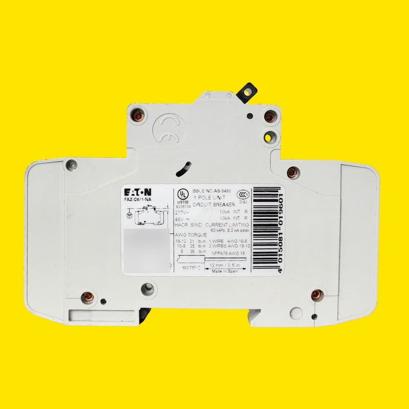 Disyuntor Eaton Faz-c6/1-na 167130 6 A 1p Curva C 10 Ka