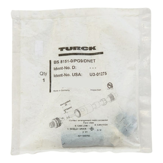Conector Turck Bs 8151-0 Pg9 Dnet U3-01275 Cableable