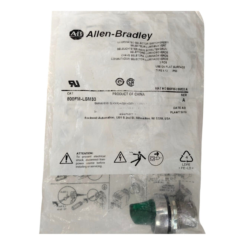 Allen-bradley 800fm-lsm33 Selector De 2 Posiciones