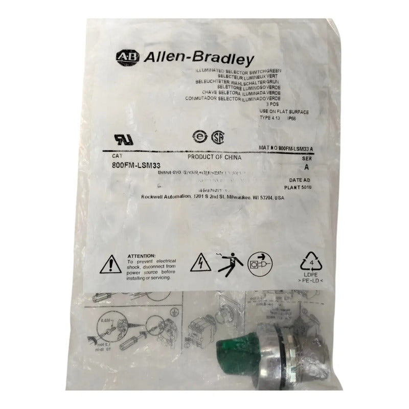 Allen-bradley 800fm-lsm33 Selector De 2 Posiciones