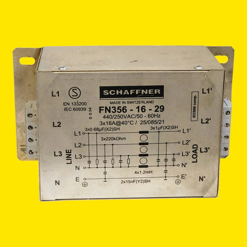 Schaffner Fn356-16-29 Filtro Emi Emc Trifasico 16a 440vac