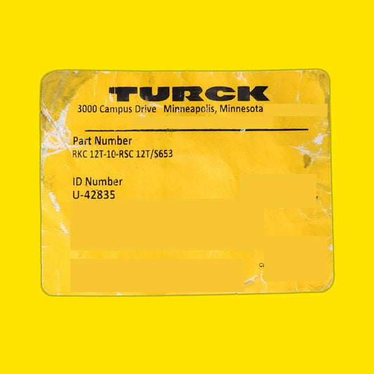 Cable De Conexión Turck U-42835 M12 Recto Industrial Negro