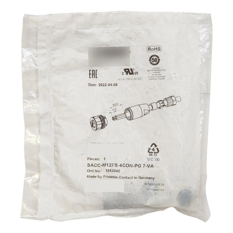 Phoenix Contact Sacc-m12fs-4con-pg7-va Conector M12 4 Pines