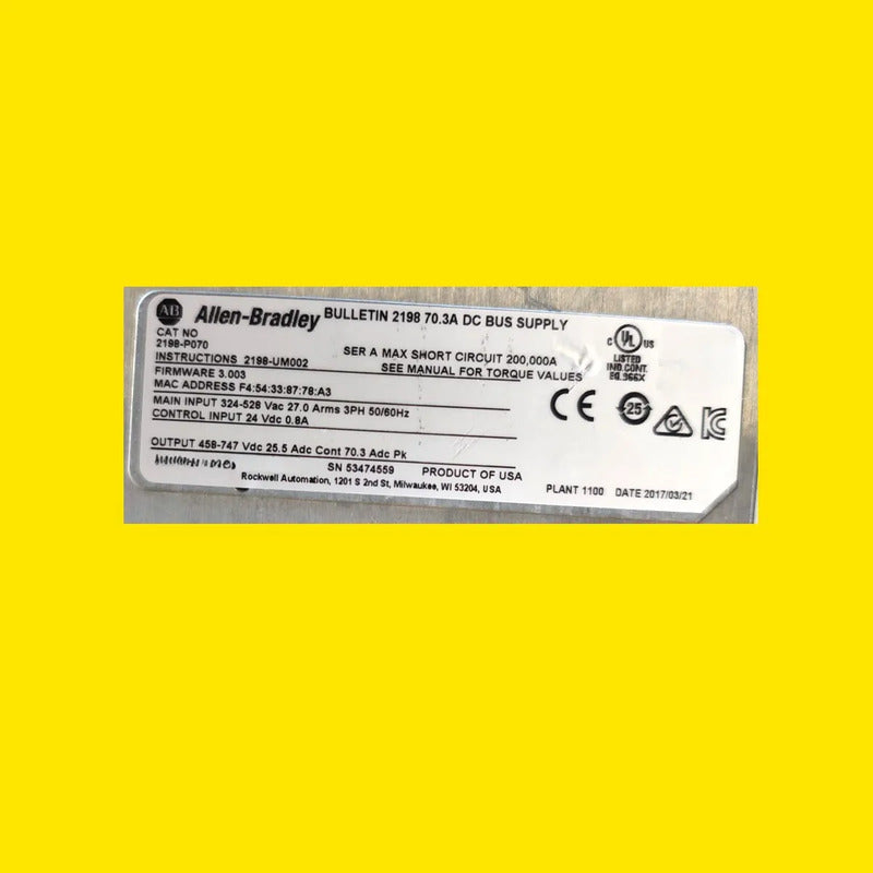 Allen-bradley 2198-p070 Fuente De Alimentación Kinetix 5700
